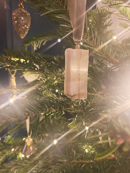 Selenite Christmas Tree Decoration